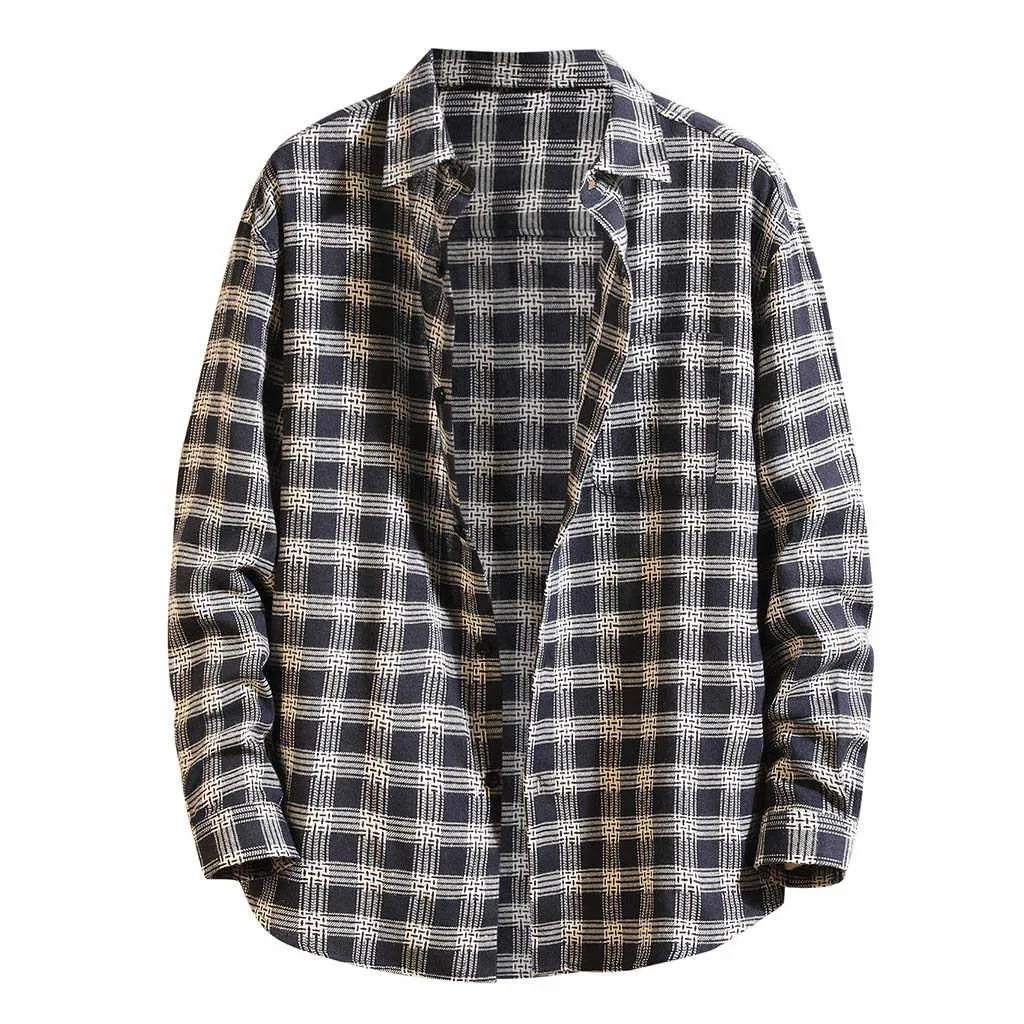 Модная мужская рубашка уличная Camisa повседневные мужские рубашки с длинным рукавом осенние свободные повседневные клетчатые мужские рубашки Camisa masculina