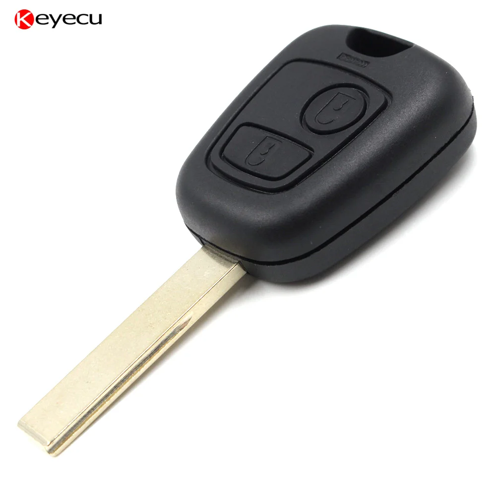Keyecu пара дистанционного ключа для Citroen 307 2 кнопки 433 мГц + Uncut пустой лезвие с ID46 чип