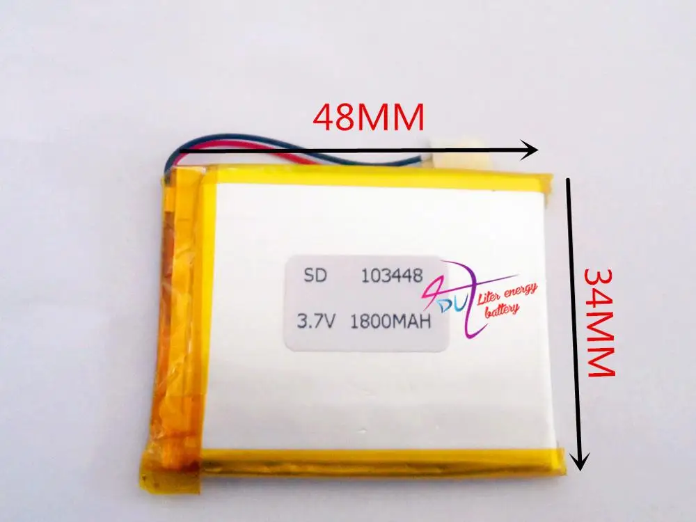 Размер 103448 3 7 в 1800 мАч аккумулятор для планшета с защитной платой MP4 GPS планшетных