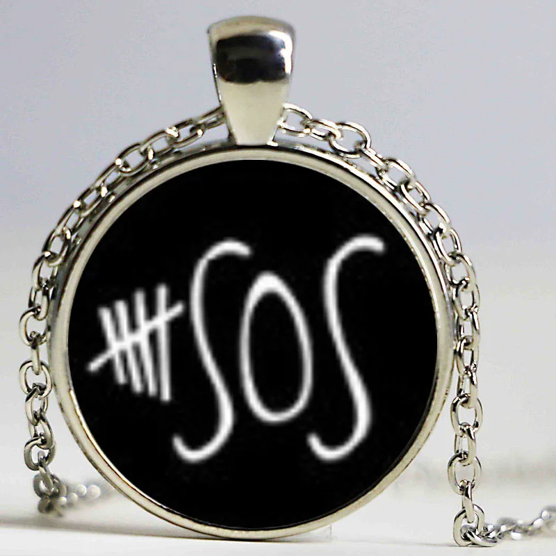 Стимпанк Поп Рок Группа Ожерелье Лето ювелирные изделия 5SOS держатель стекло