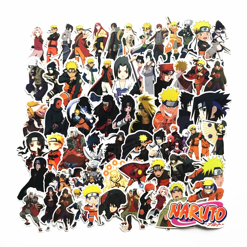 Детские игрушки стикеры Naruto ноутбук скейтборд наклейка игрушка для детей граффити водонепроницаемый стикер s пакет Классические игрушки 63 шт./лот