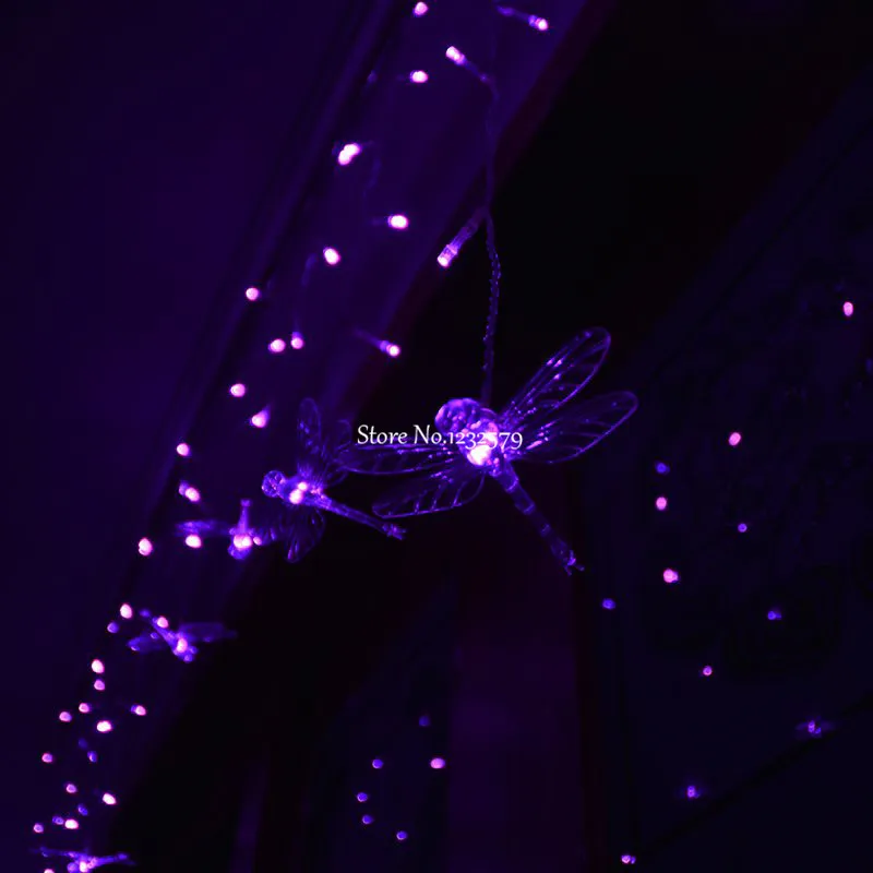 Гирлянда занавеска в виде стрекозы 4 м 100 светодиодов 18P|curtain string light|string lightslighted party