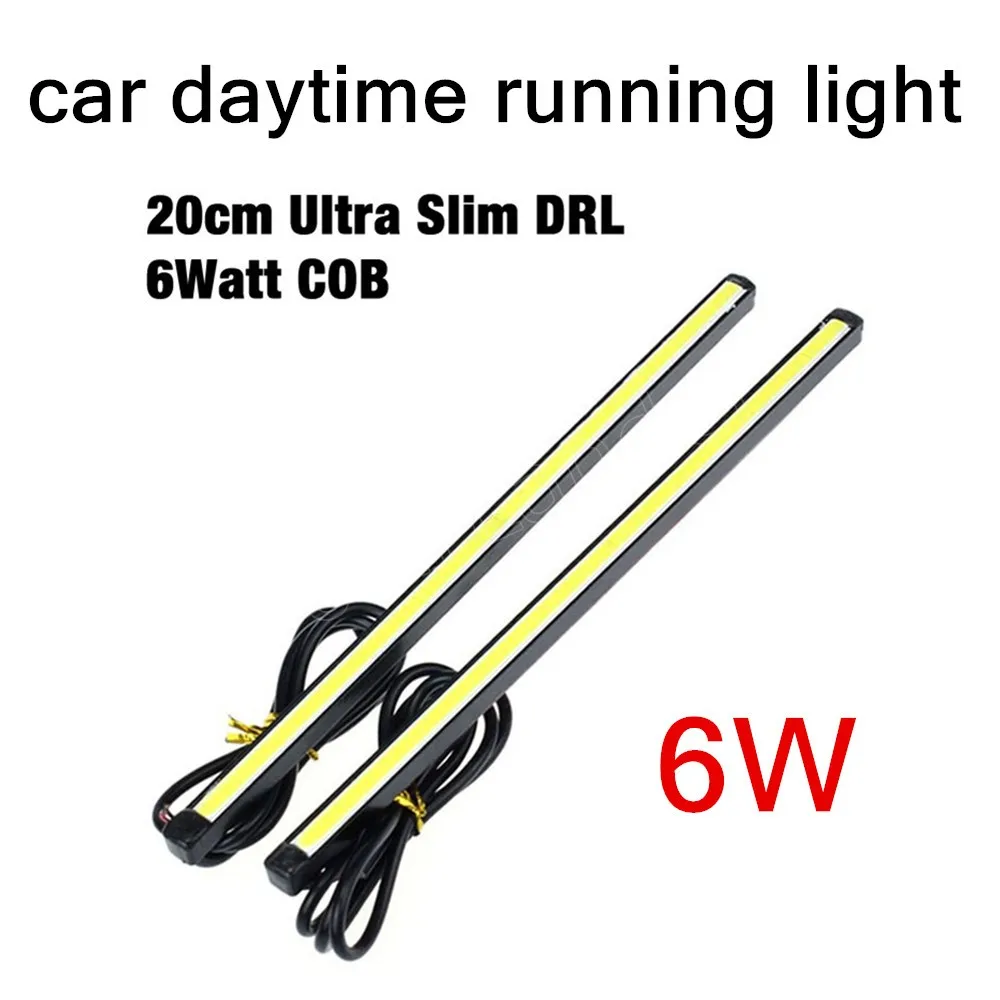 

1 pair hot sale 6W 20cm Car Running Bright LED White Lights Lamp Source DC12V