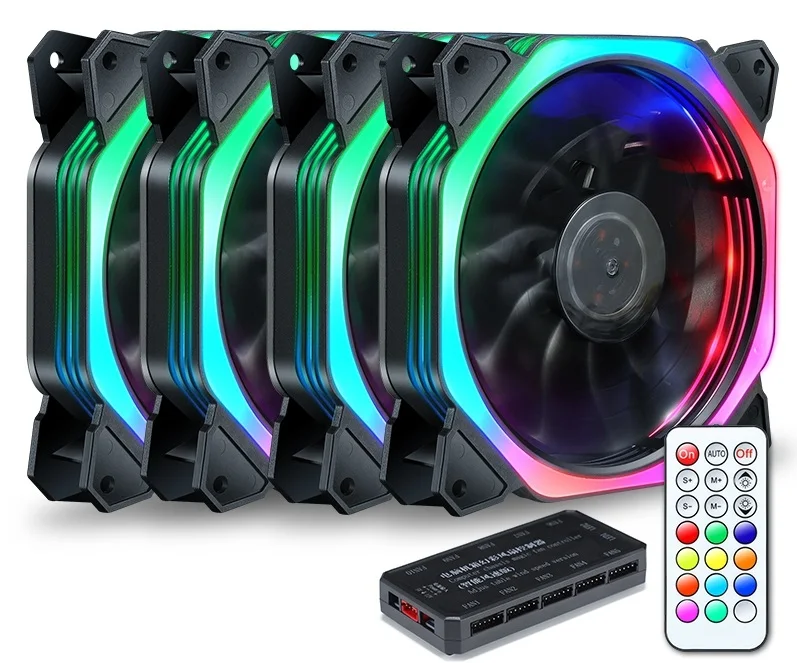 SXDOOL 120 мм вентилятор RGB чехол для компьютера ПК Вентилятор RGB регулируемый светодиодный вентилятор Скорость вращения 120 мм тихий дистанционный компьютер охлаждающий RGB чехол вентиляторы