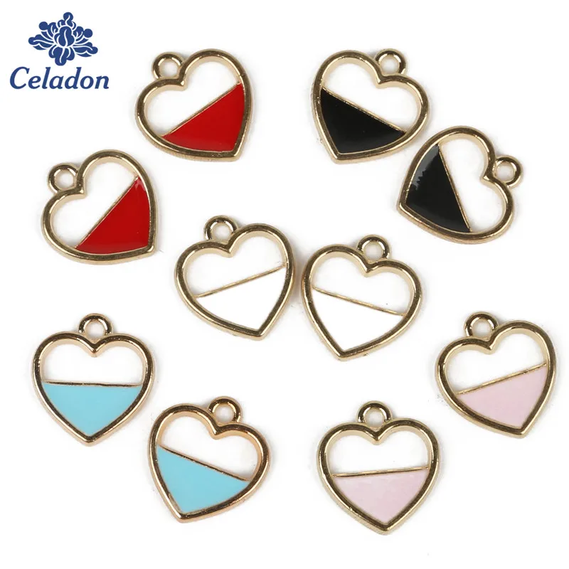 Высококачественная яркая эмалированная половинка из цинка диаметром 15x16 мм 2 для