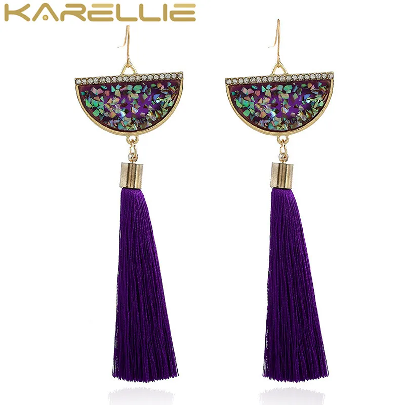 Karellie Новый Геометрическая сектор кисточкой мотаться серьги падения Мода