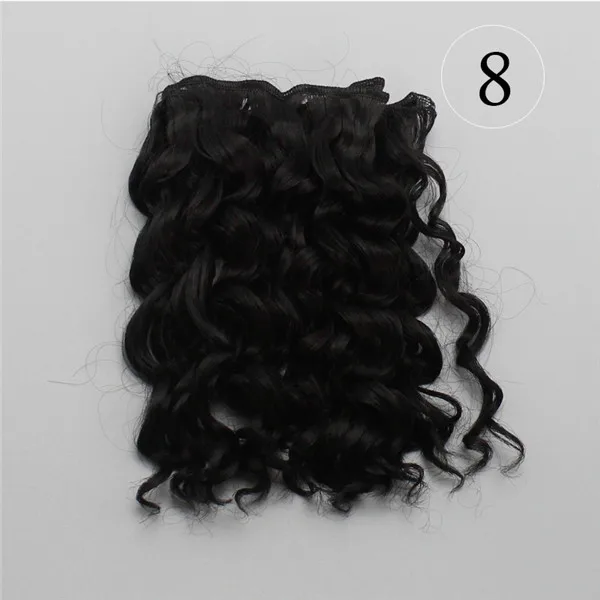 Color 08 15 см кукольные волосы для 1/3 1/4 1/6 BJD diy кукла натуральные волнистые кукольные парики деревья молочный Шелковый парик термостойкие высокотемпературные кукольные волосы - Цвет: Color 08