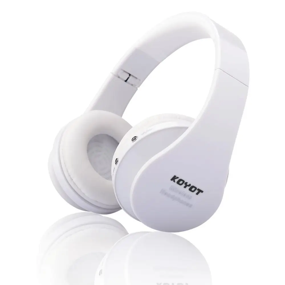 white without box KOOYUTA Bluetooth гарнитура Беспроводные наушники стерео складные спортивные музыкальные наушники с микрофоном гарнитура для iPhone samsung смартфон - Цвет: white without box