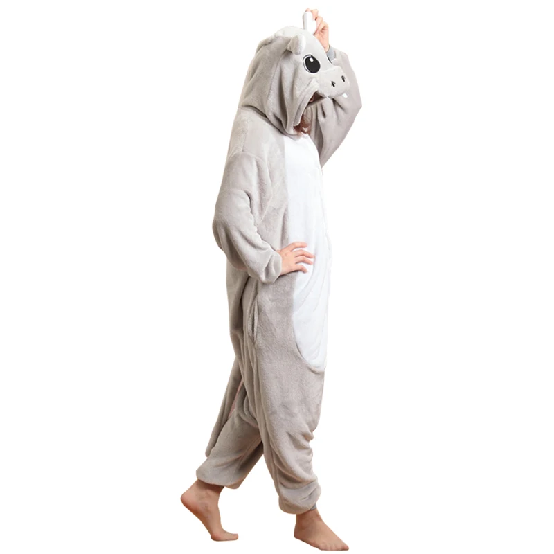 Теплое животное Бегемот комбинезон для взрослых мужчин женщин Kugurumi пижамы