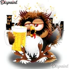 Алмазная вышивка Dispaint A18426, 5D сделай сам с квадратнымикруглыми стразами, мультяшный пейзаж Совы, вышивка крестиком, украшение для дома, подарок