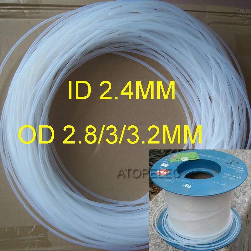 ID_2.4mm PTFE трубка OD_2.8mm/3mm/3 2mm F4 жесткая труба 260Deg.C высокой температуры|ptfe od 3mm|ptfe 3mmptfe
