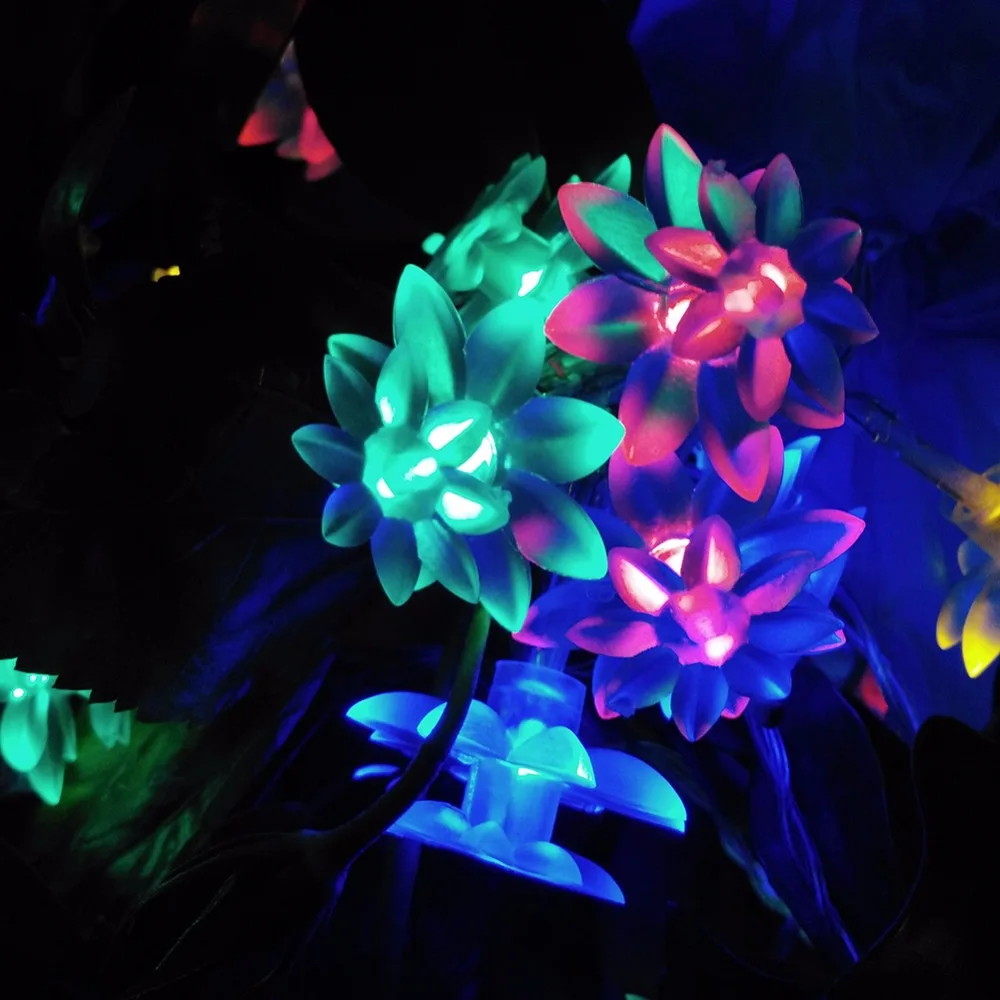 YIYANG Battery 2M 20LED Holiday Lotus Flower LED String Lights For Wedding Parties Decoration Lightings lumieres de lotus | Лампы и