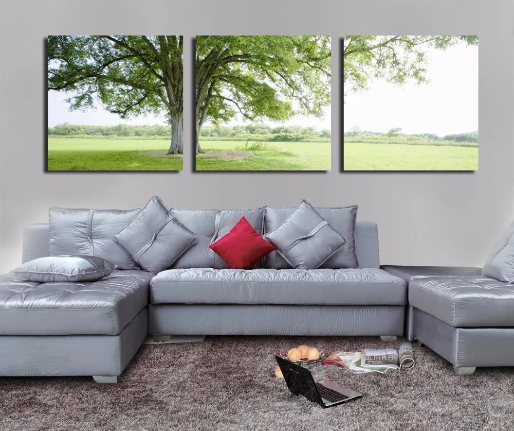 3 шт. современное зеленое дерево холст искусство HD печать живопись плакат