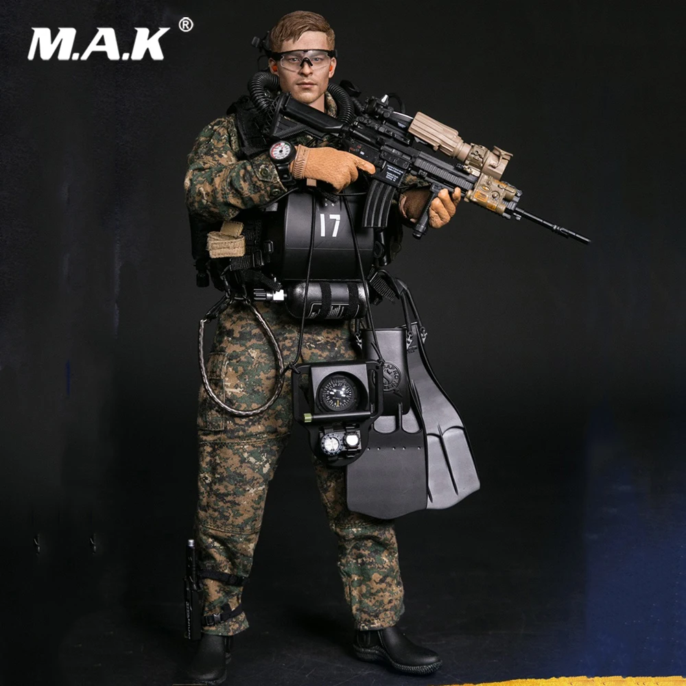 В наличии 78055 1/6 морской пехоты США RECON COMBAT DIVER лесной MARPAT камуфляж версия модели