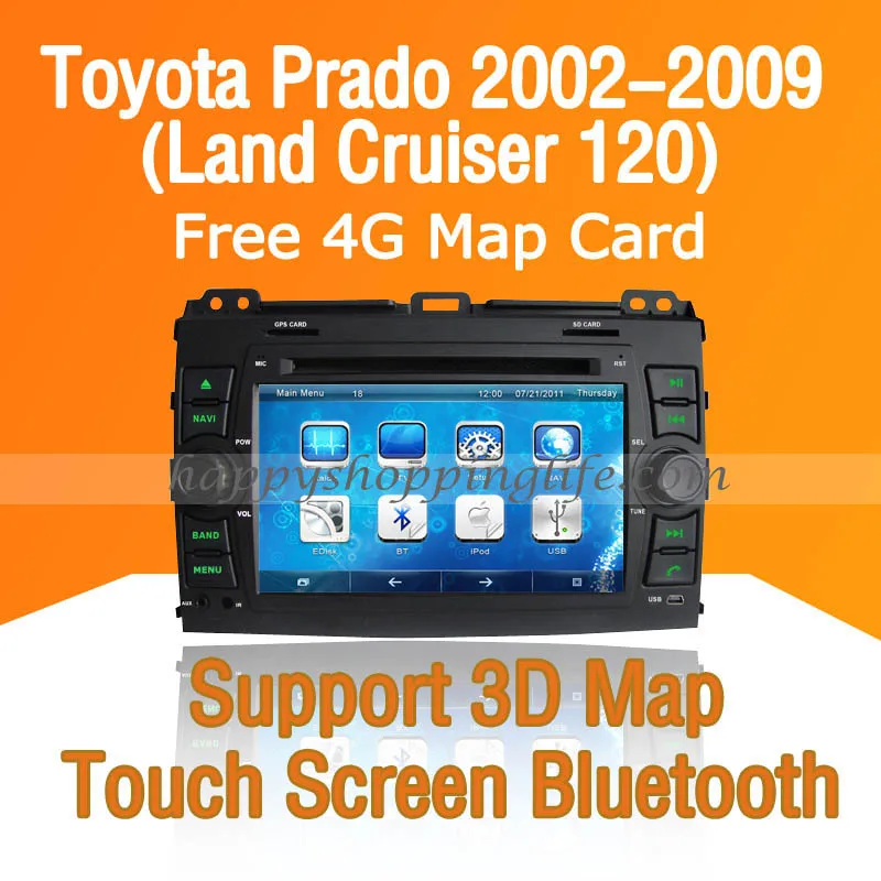 7 &quotавтомобиль DVD плеер для Toyota Prado (2002-2009) land Cruiser 120 Авто Радио стерео