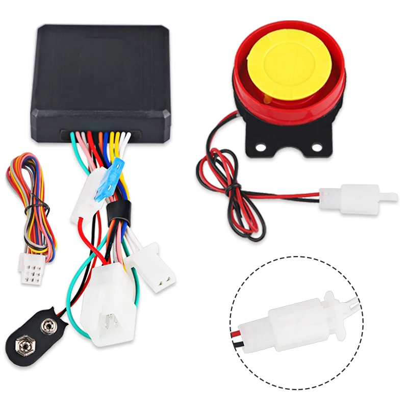 

Motorcycle Bike Scooter Alarm System Anti-theft Security Alarm Protection 12V 125db Remote Control Start Engine Key Shell