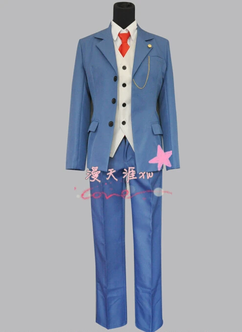 Ace Attorney Dual Destinies 5 Феникс Райт Косплей Синяя Униформа костюм Бесплатная