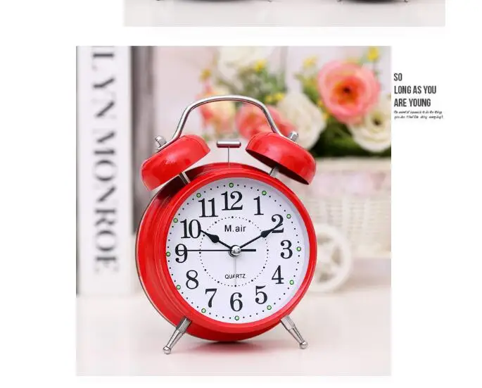 small size red Прикроватная тумбочка для спальни бесшумные металлические электронные часы-будильник A108 - Цвет: small size red