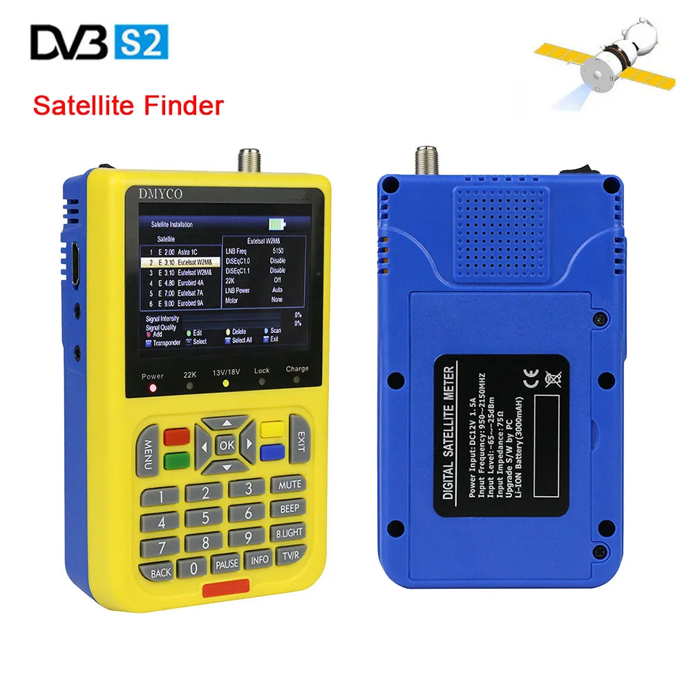 Бесплатная доставка SatFinder DVB S2 спутниковый сигнал 3 5 дюймов lcd цифровой 1080P HD MPEG 2 4