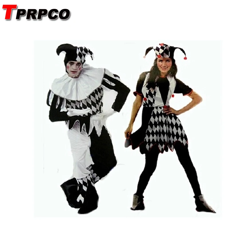 

TPRPCO carnival costumes funny fun cosplay clown costume & hat for adults man women innovative set NL1331