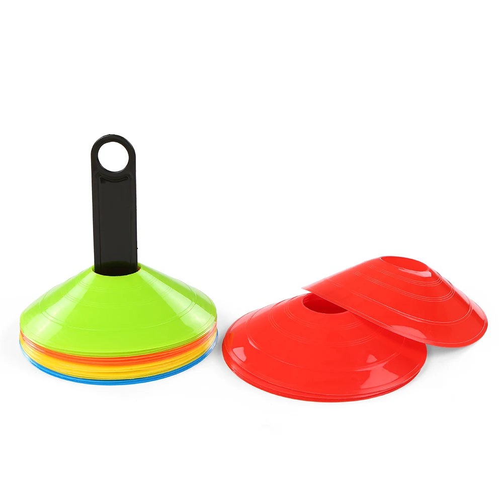 

15pcs Agility Disc Cone Set Multi Sport Training Space Plastic Stand Holder for Soccer Football Game Mini Training Field Markers