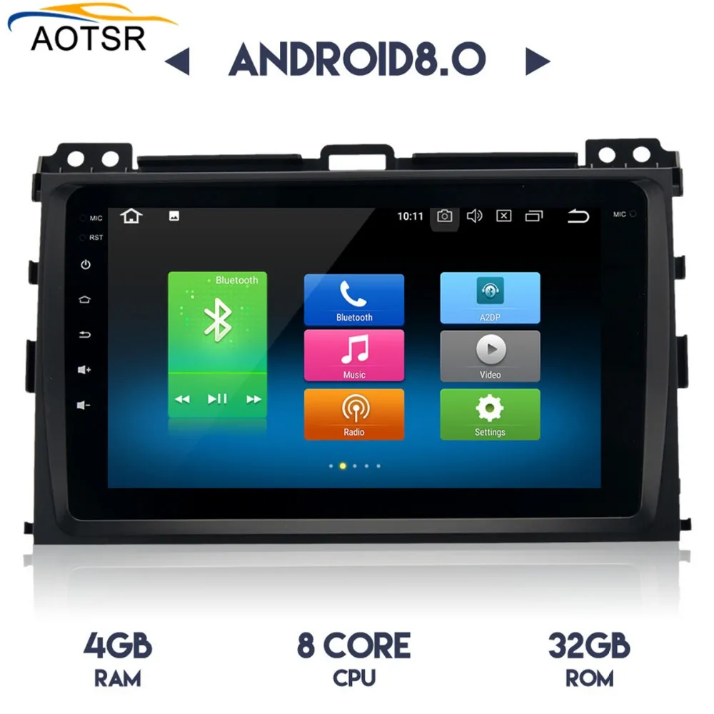 Высокое качество Android 8 0 Автомобильный GPS dvd плеер для Toyota old Prado 2004 2009 с 4G 32G