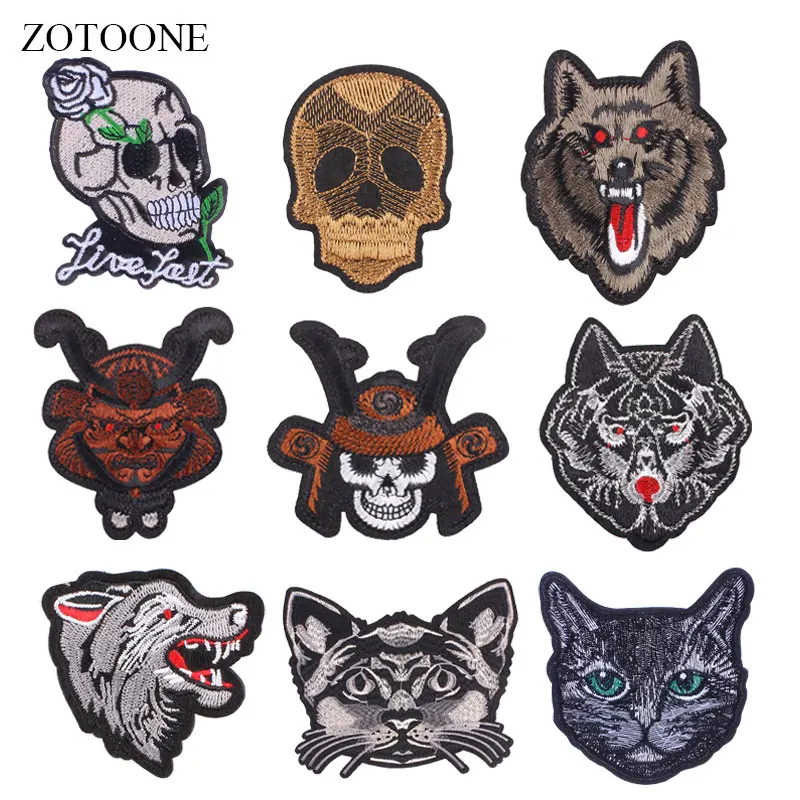 Нашивка ZOTOONE Skulll для кошек наклейки с волком сделай сам железо одежды термопечать
