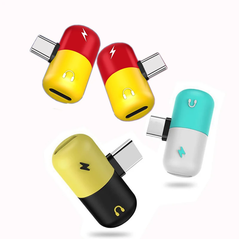 Адаптер с разъемом типа C разветвитель разделяет usb-c док-станция в аудио наушник