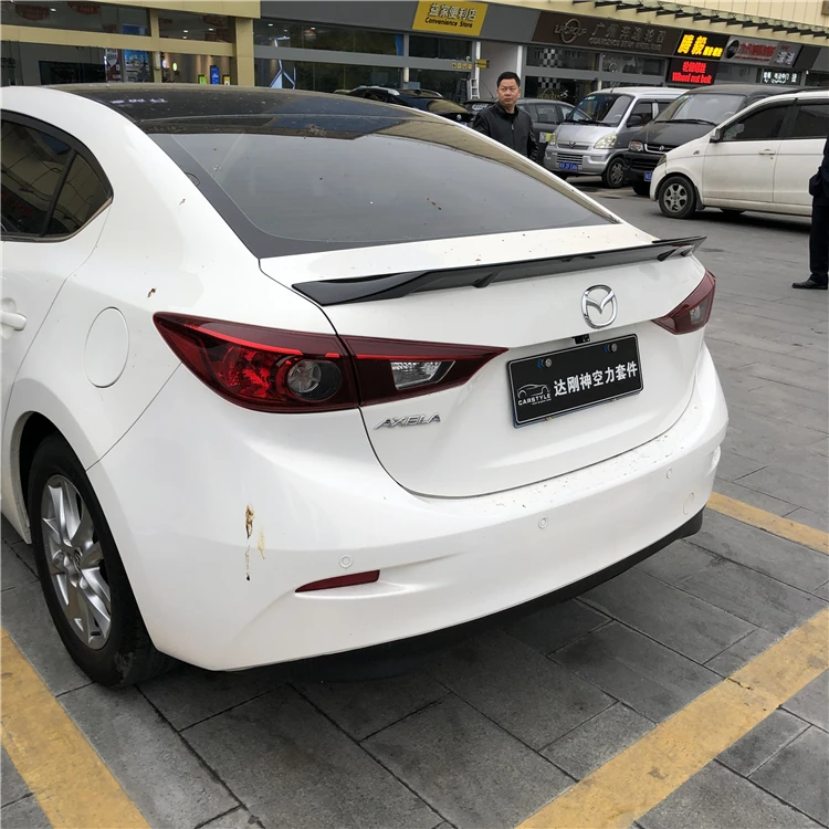 Для Mazda 3 Axela надрезаемая подкладка, ABS Материал заднее крыло автомобиля Цвет задний спойлер нажмите хвост для Mazda 3 Axela спойлер