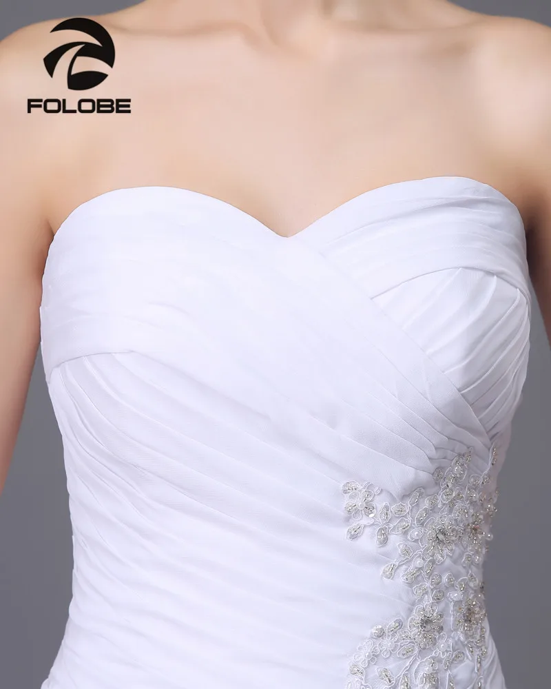 Vestido De Casamento индивидуальный заказ белый/слоновая кость шифон Аппликация