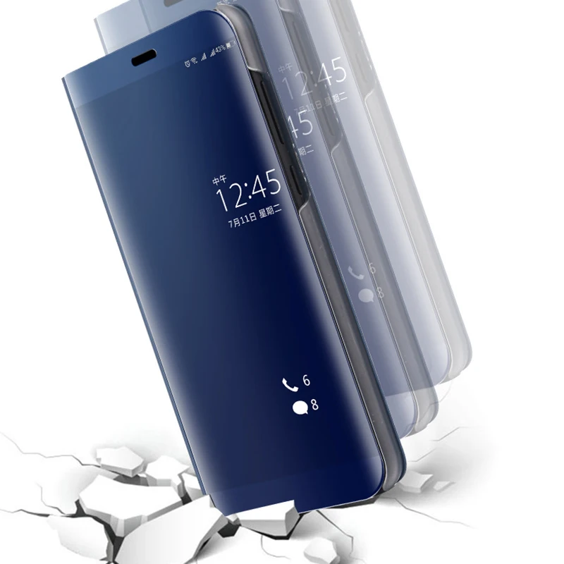 Умный чехол HATOSTEPED зеркальный Прозрачный для samsung Galaxy S9 телефона | Электроника