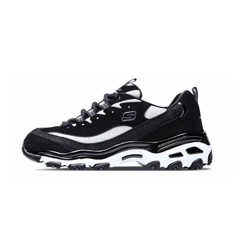 Skechers/Женская обувь D'lites; нескользящая подошва; дышащая обувь на шнуровке; Женская Удобная обувь для бега; 11929-BKW - Цвет: 11929-BKW