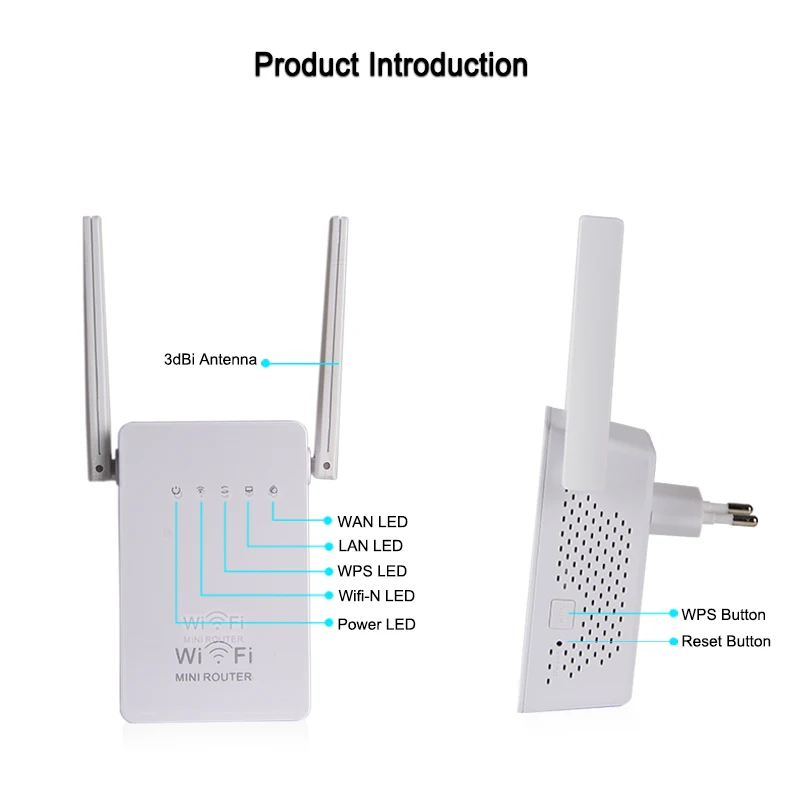 Мини Wi Fi роутер 2 4 ГГц 300 Мбит/с беспроводной сетевой ретранслятор расширитель