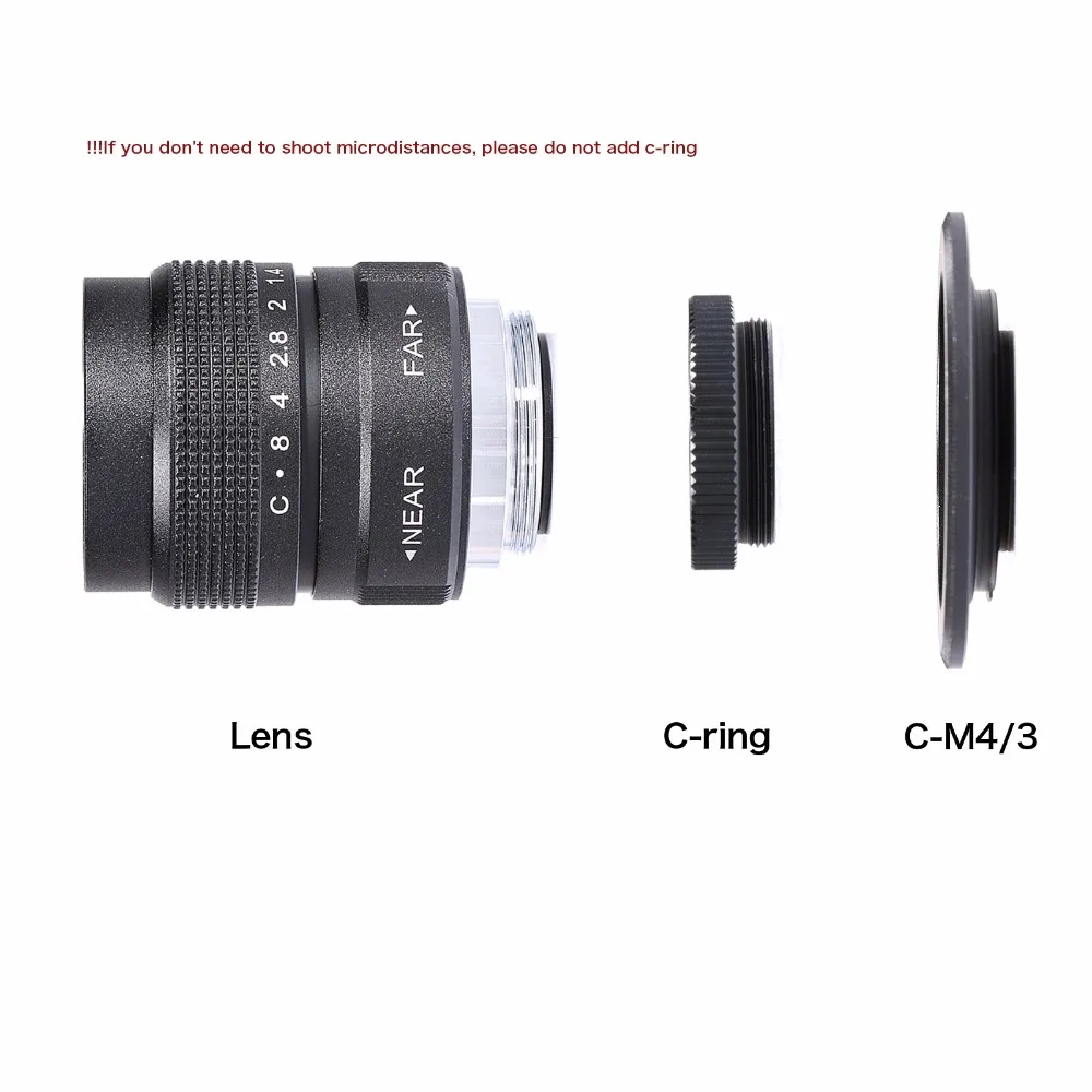 Черный FUJIAN35mm f/1 7 CCTV C Micro camera lens + 4/3 адаптер бленда для Panasonic E P1 P3 G1 GF5 Macro Бесплатная
