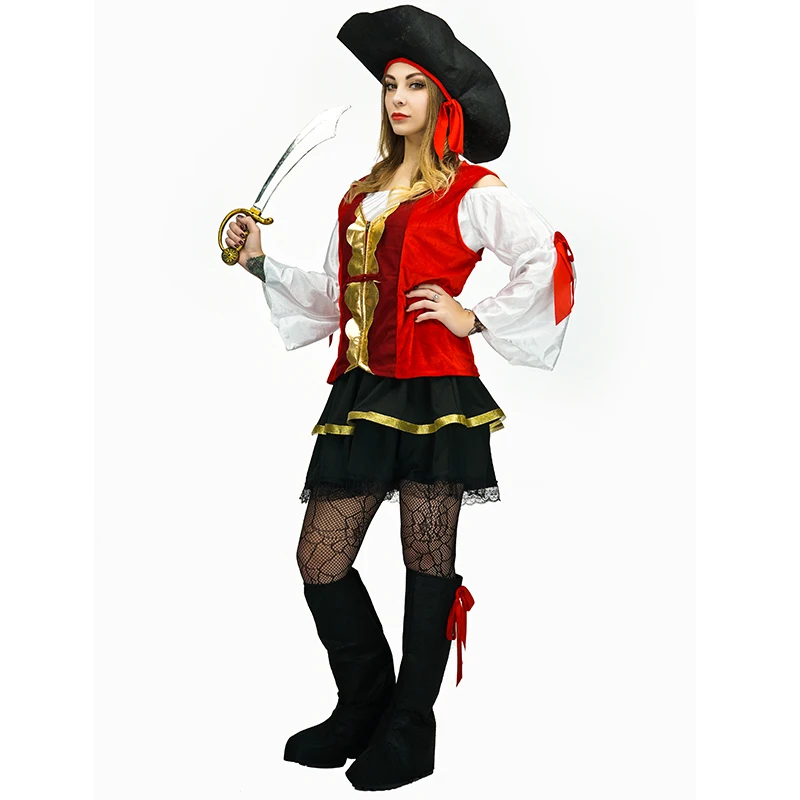 Новинка 2017 года Женский карнавальный костюм пирата нарядная юбка для вечеринки