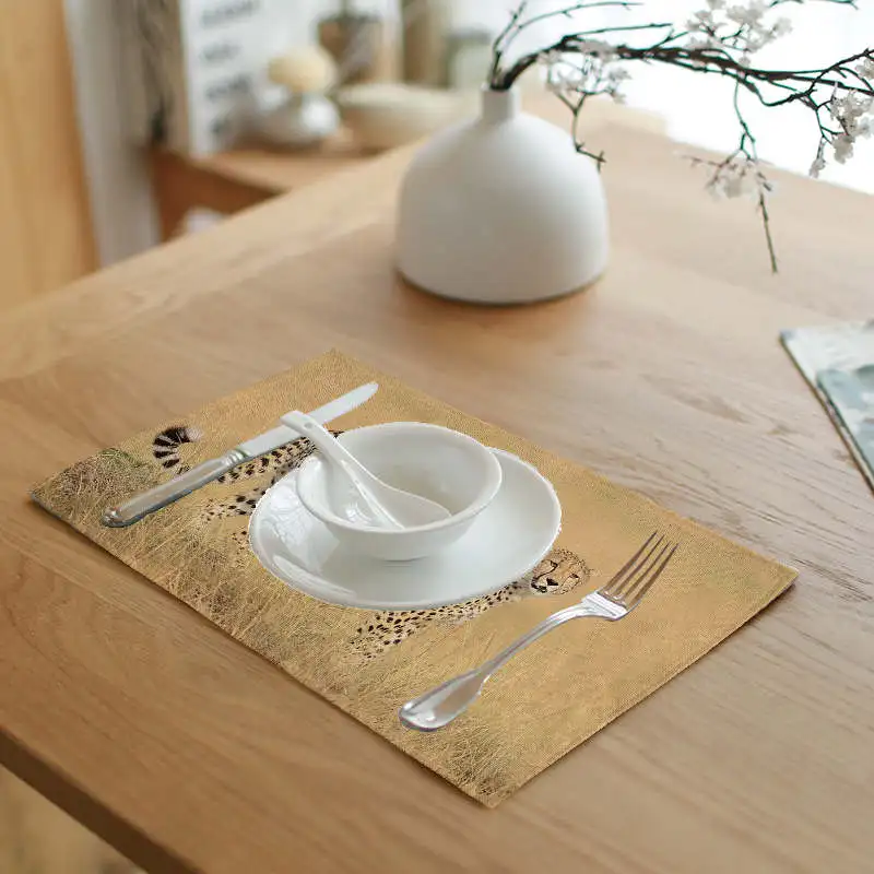 8 32X42 салфетки хлопок белье Африканский животный узор салфетки De Table Tissu обеденный стол для всей семьи кухонные материалы для ресторанов и отелей - Цвет: 8