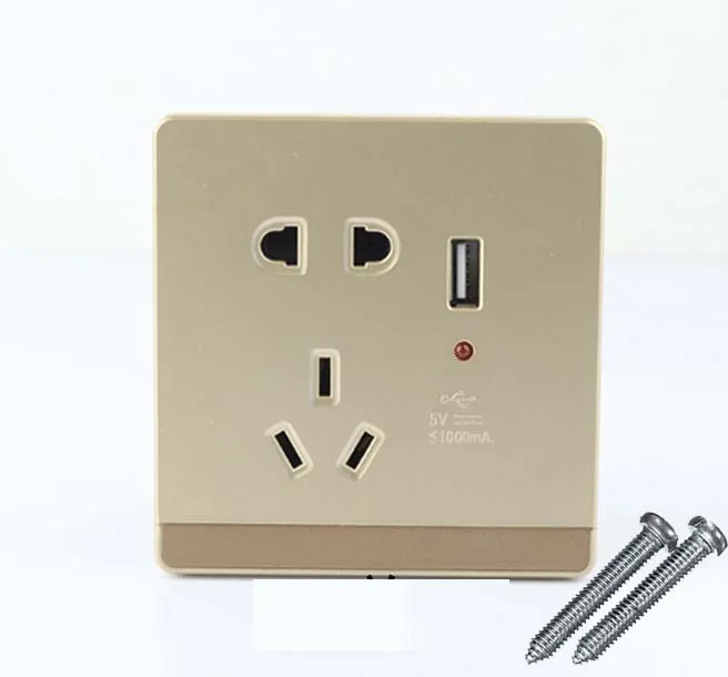 10 шт. Золотой USB порт настенное зарядное устройство DC розетка пластина AU EU |