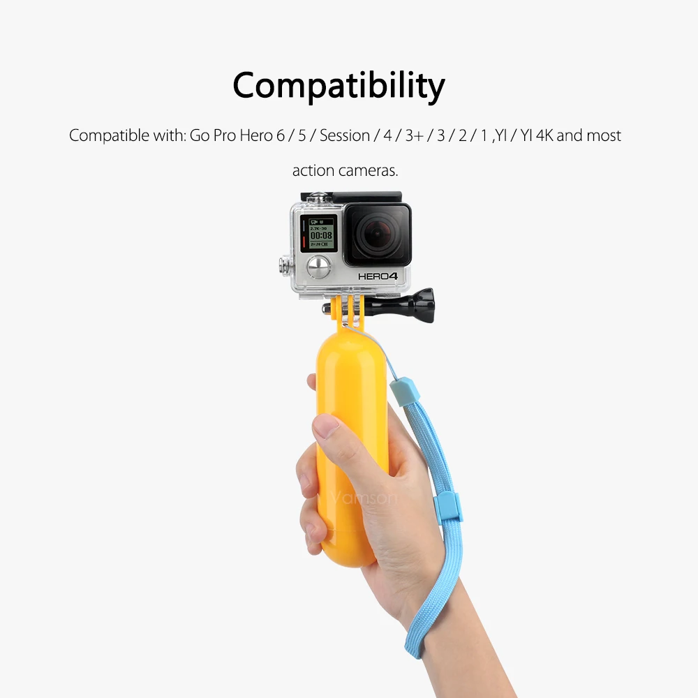 Vamson для Gopro аксессуары поплавок плавающий Floaty Ручной штатив Go Pro Hero 8 7 6 5 4 Yi 4K VP411 |