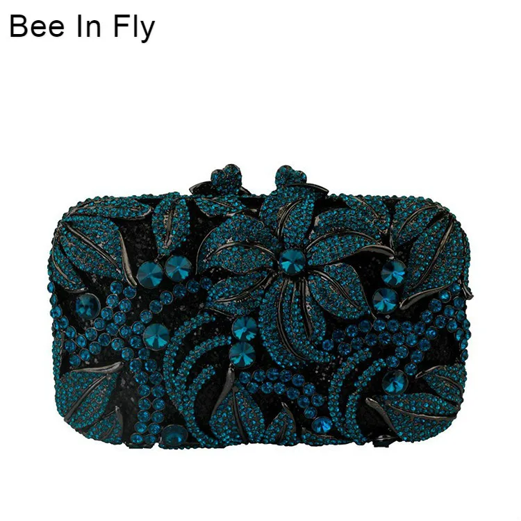 Модная сумка с большим цветком и кристаллами роскошные сумки бриллиантами на