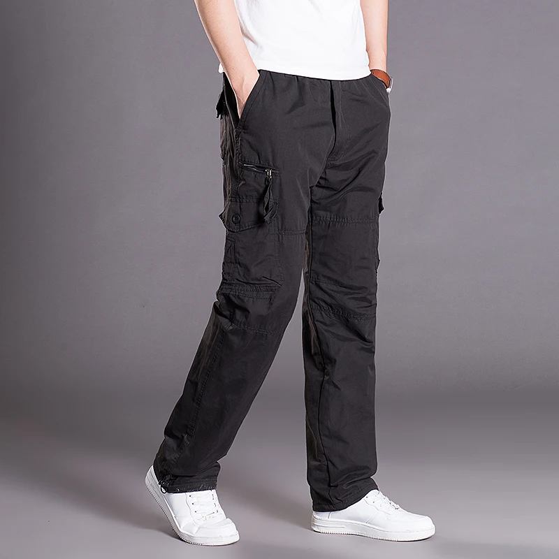 Новое поступление 2017 зимние мужские кашемировые утепленные брюки карго модные