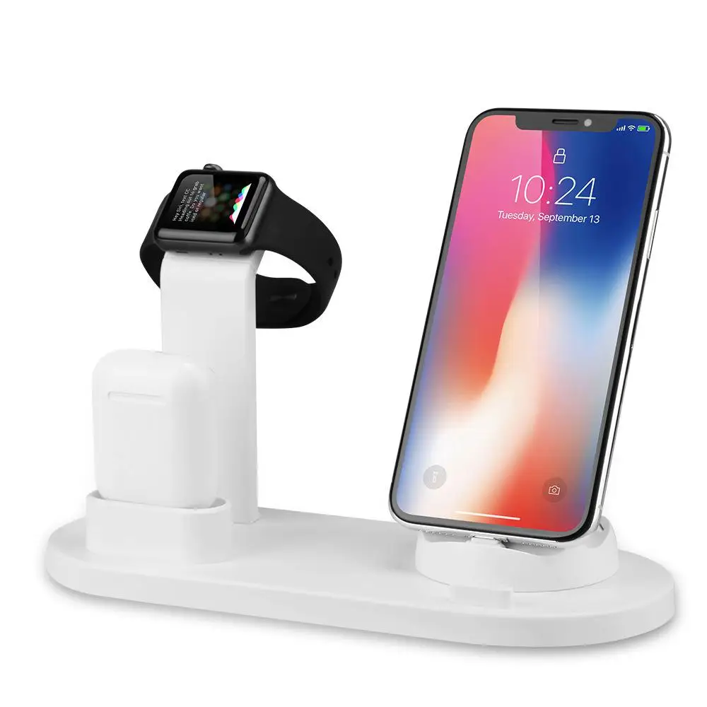 Yiwa 3 в 1 зарядная док-станция держатель для iPhone Samsung подставка станция Apple Watch Airpods