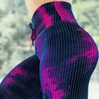Леггинсы спортивные с принтом, эластичные леггинсы с высокой талией и складками на бедрах, дышащие облегающие штаны для фитнеса, новинка 2021