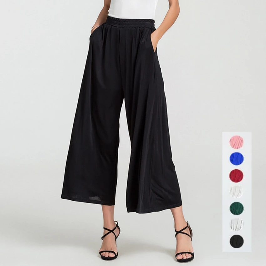 50% шелк 50% вискоза женские трикотажные эластичные свободные брюки XL 2XL SG366
