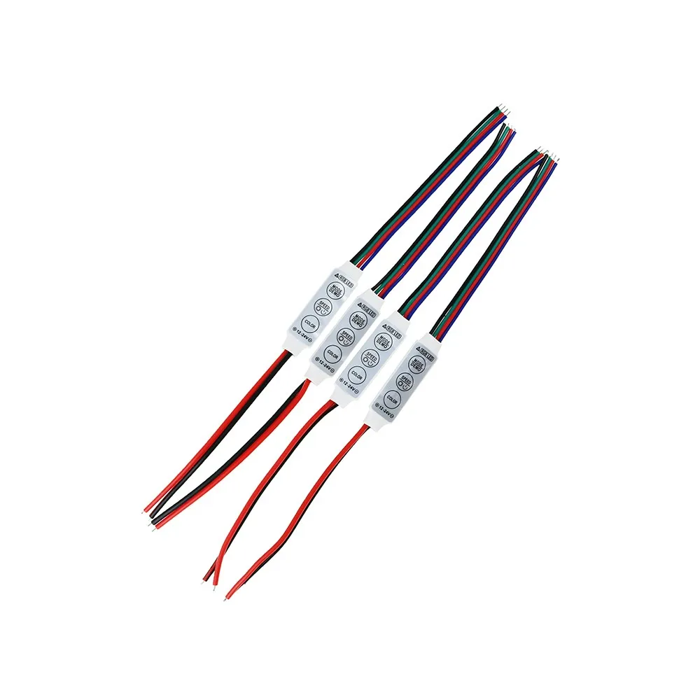 10 шт. RGB контроллер DC12V Мини светодиодный полосы Диммер для 5050 3528 светильник