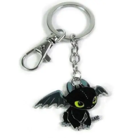 Винтаж черный Night зла брелок в виде дракона для ключей автомобиля Подвески