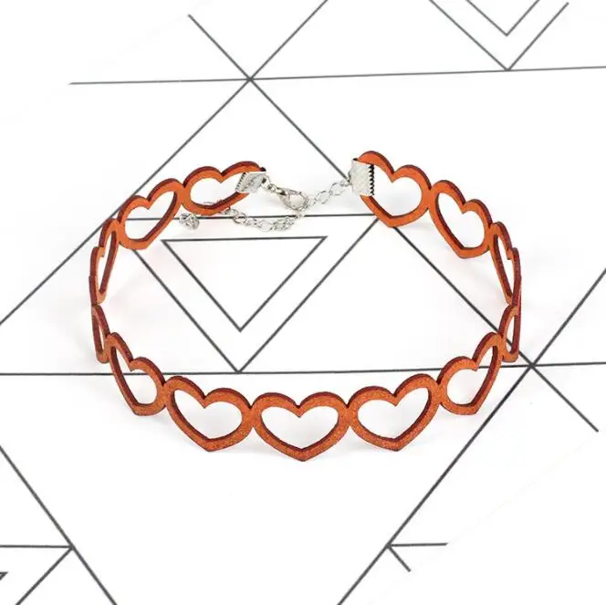 Женское бархатное ожерелье чокер Черное короткое колье из полиэстера с вырезами