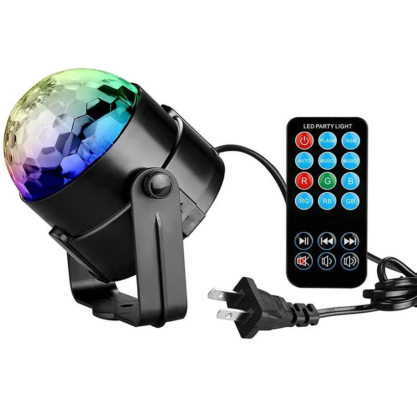 Голосовые мини RGB светодиодные сценические лампы с пультом дистанционного