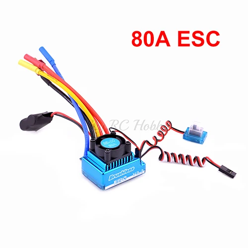 Only 80A ESC 45A 60A 80A 120A бесщеточный ESC электрический регулятор скорости пыленепроницаемый/3650 3900kv 4300kv бесщеточный двигатель для 1:10 1/10 RC автомобилей - Цвет: Only 80A ESC