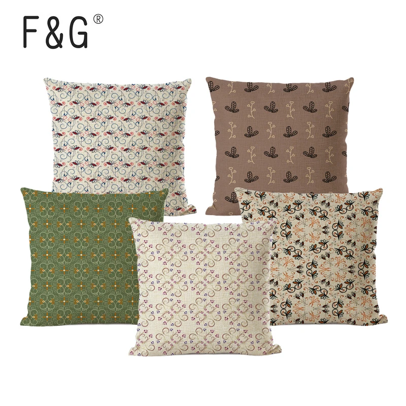 

Nordic Style Printed Pattern Pillow Case Linen Cotton Cushion Cover Decoration Sofa Car Pillow Case