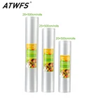 Вакуумные пакеты ATWFS, 20*500 см + 25*500 см + 28*500 см, 3 рулона